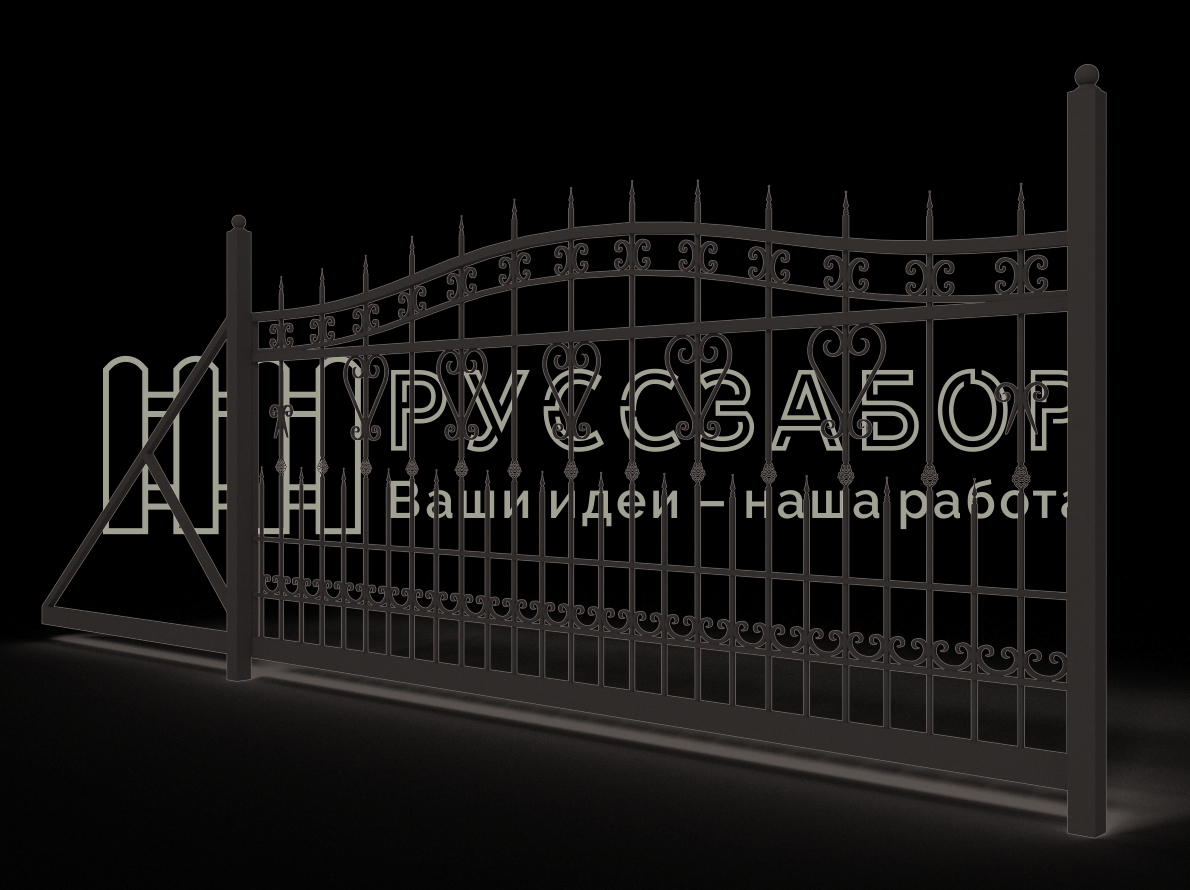 Кованые откатные ворота 1541