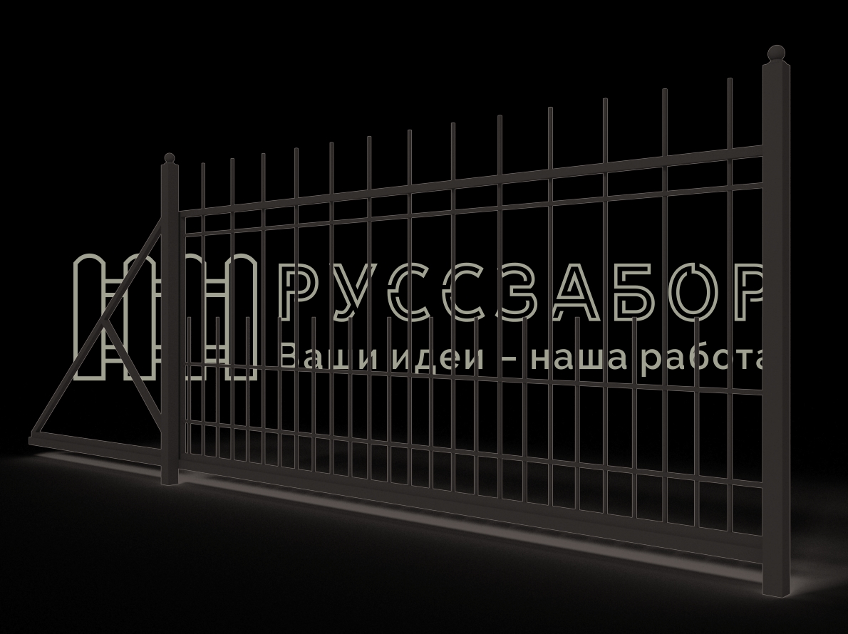 Сварные откатные ворота 1505