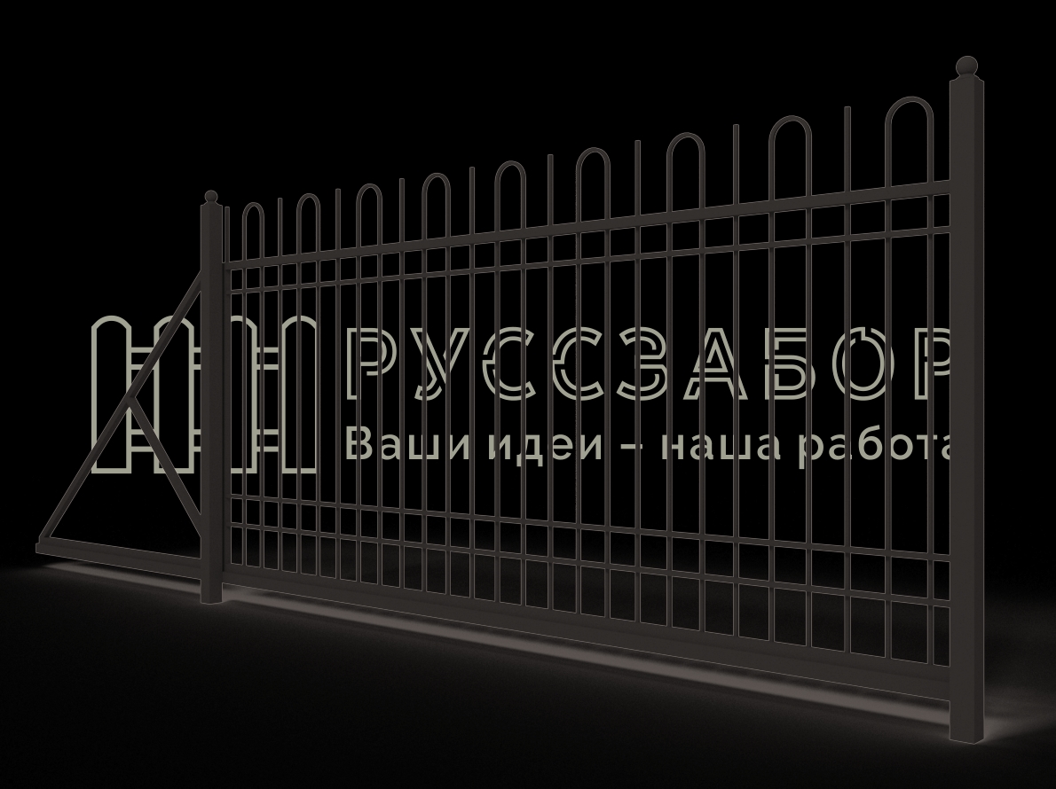 Сварные откатные ворота 1507