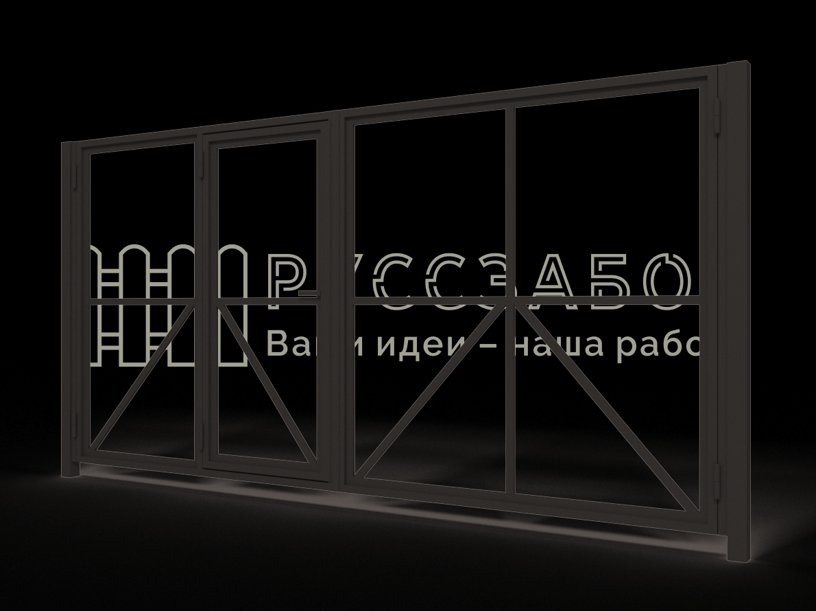 Каркас распашных ворот с калиткой 08