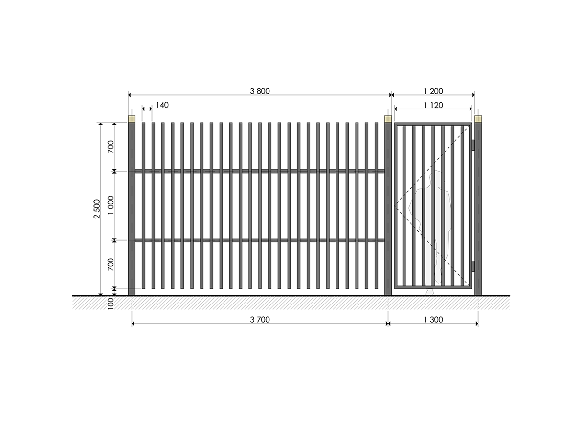 Забор типовой Тип 1