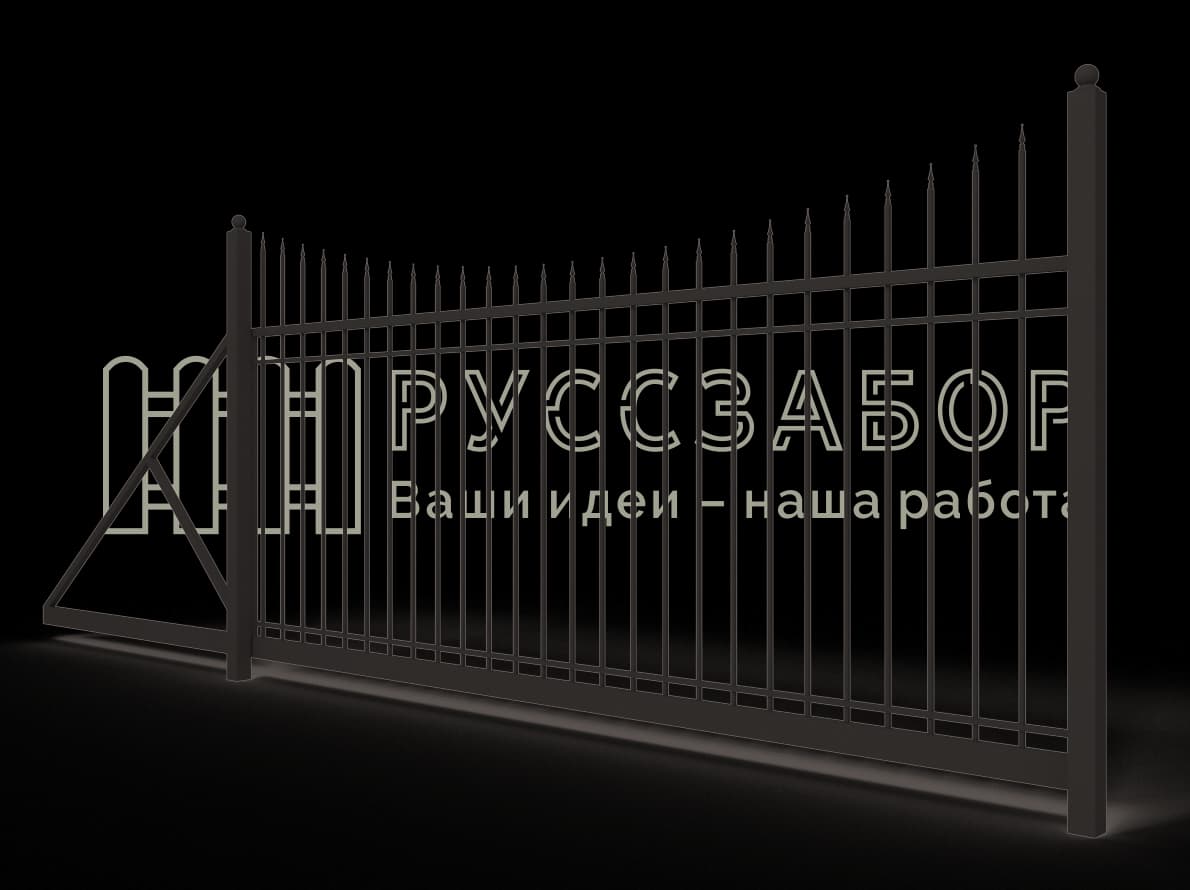 Ковано-сварные откатные ворота 1521