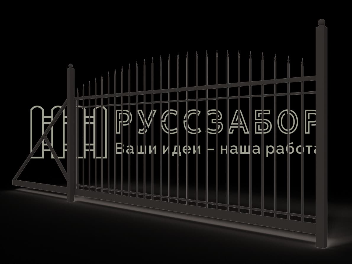 Ковано-сварные откатные ворота 1522