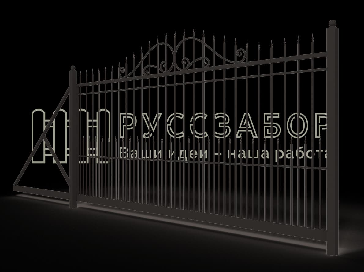 Кованые откатные ворота 1529