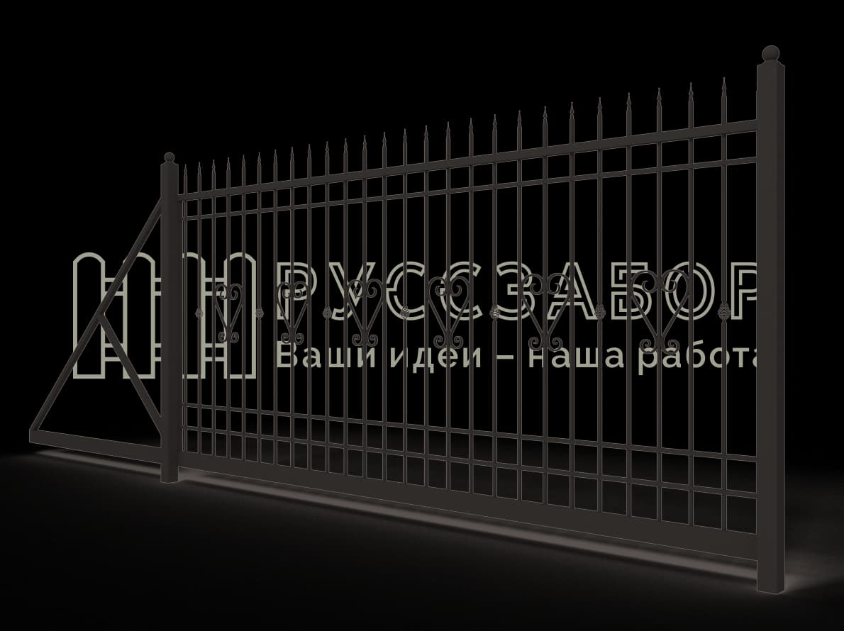 Кованые откатные ворота 1533