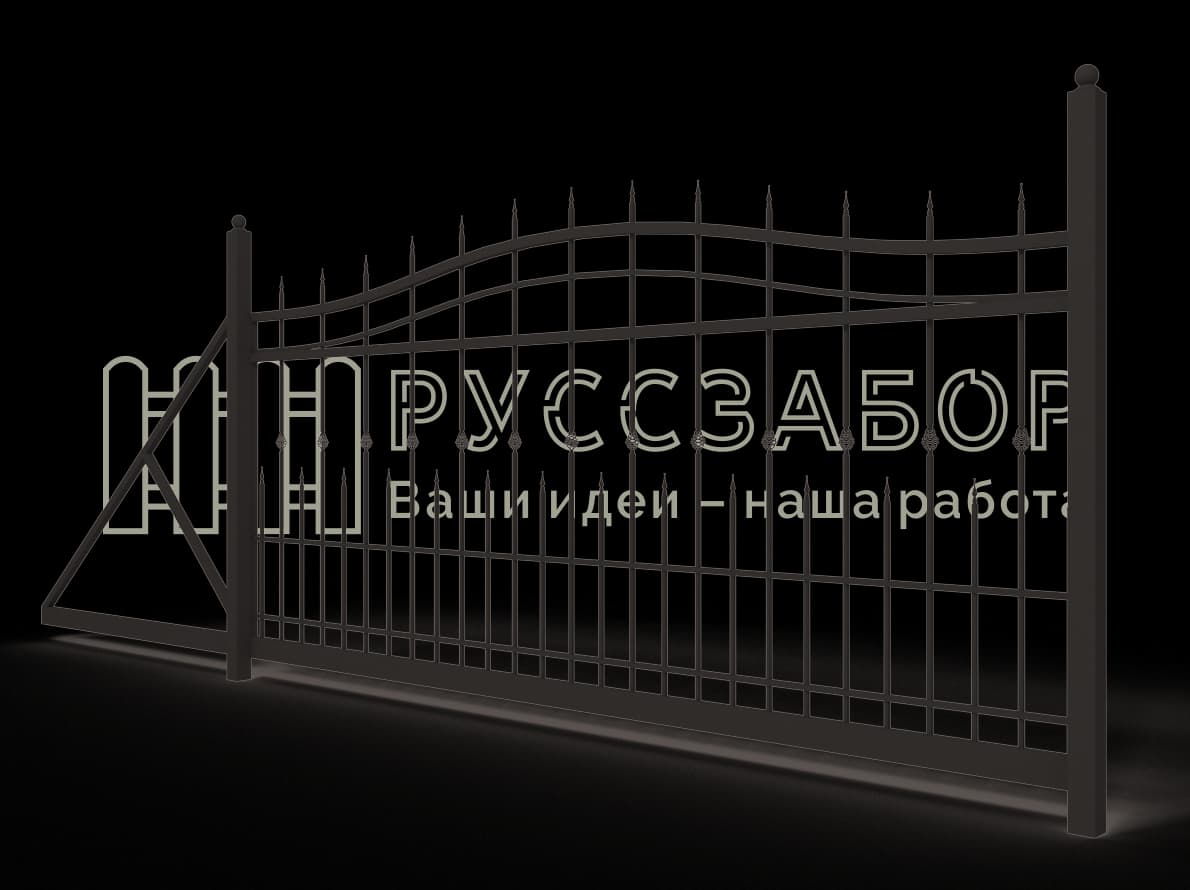 Кованые откатные ворота 1536