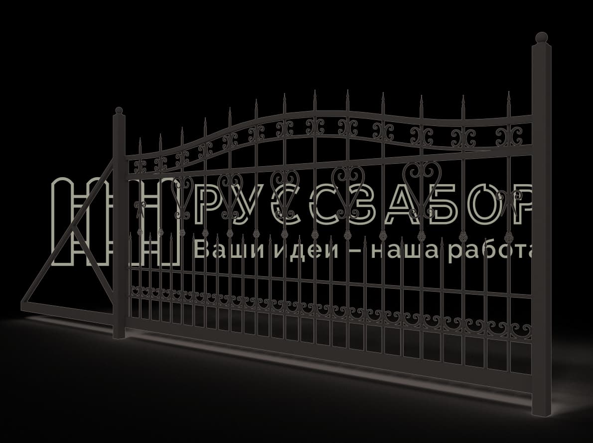 Кованые откатные ворота 1541