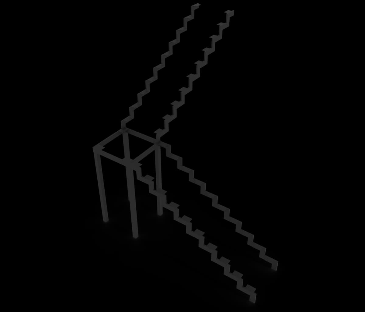 Каркас Г-образной лестницы 03