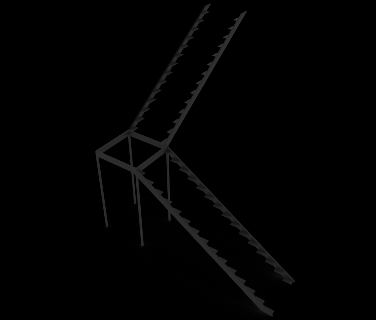 Каркас Г-образной лестницы 02