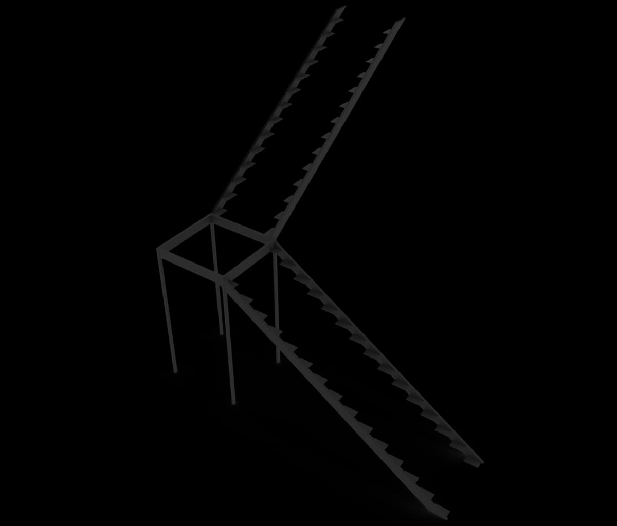 Каркас Г-образной лестницы 02