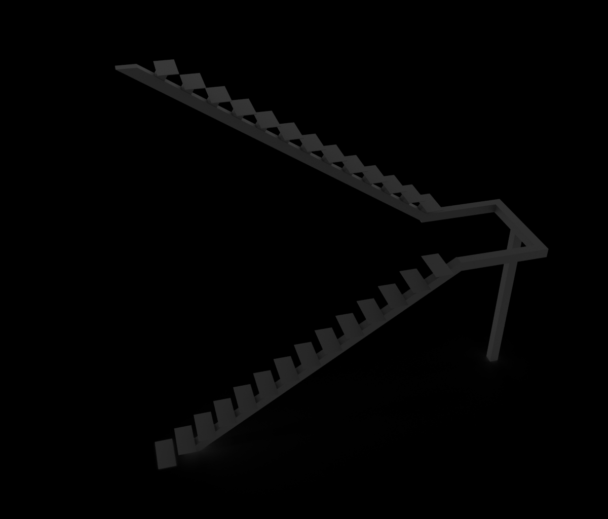 Каркас П-образной лестницы 02